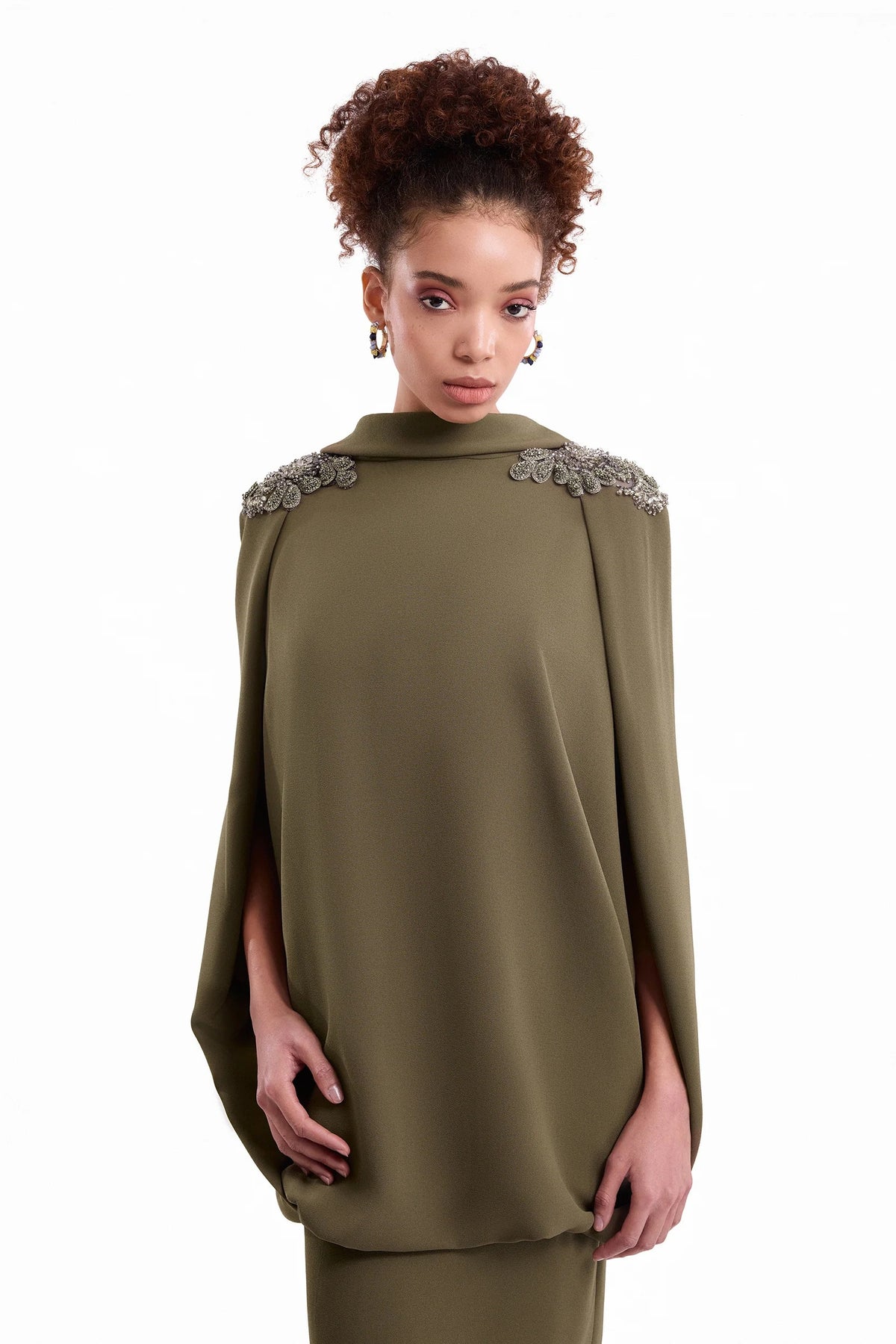 Beaded High-Neck Dress