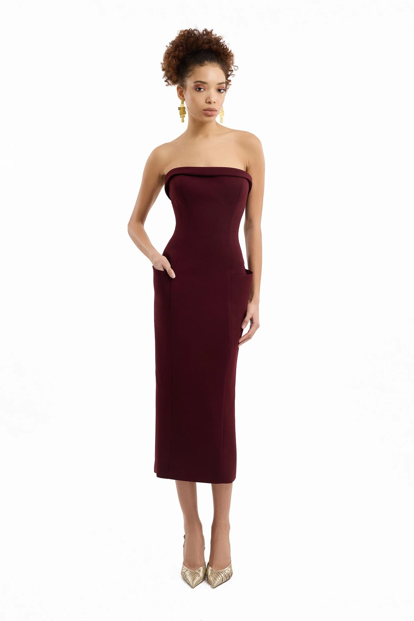 Strapless Midi Dress
