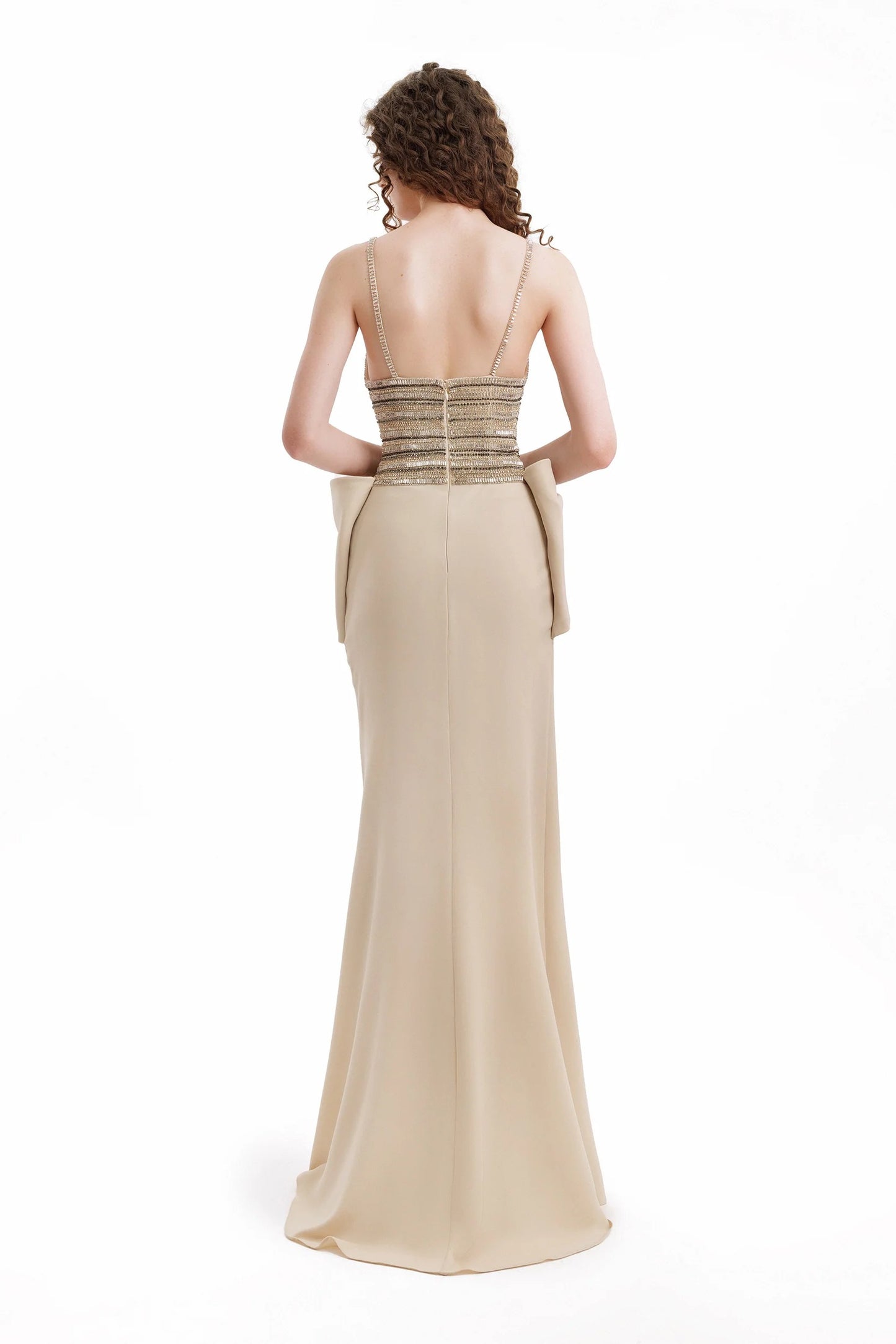 Beaded Dress with Bow