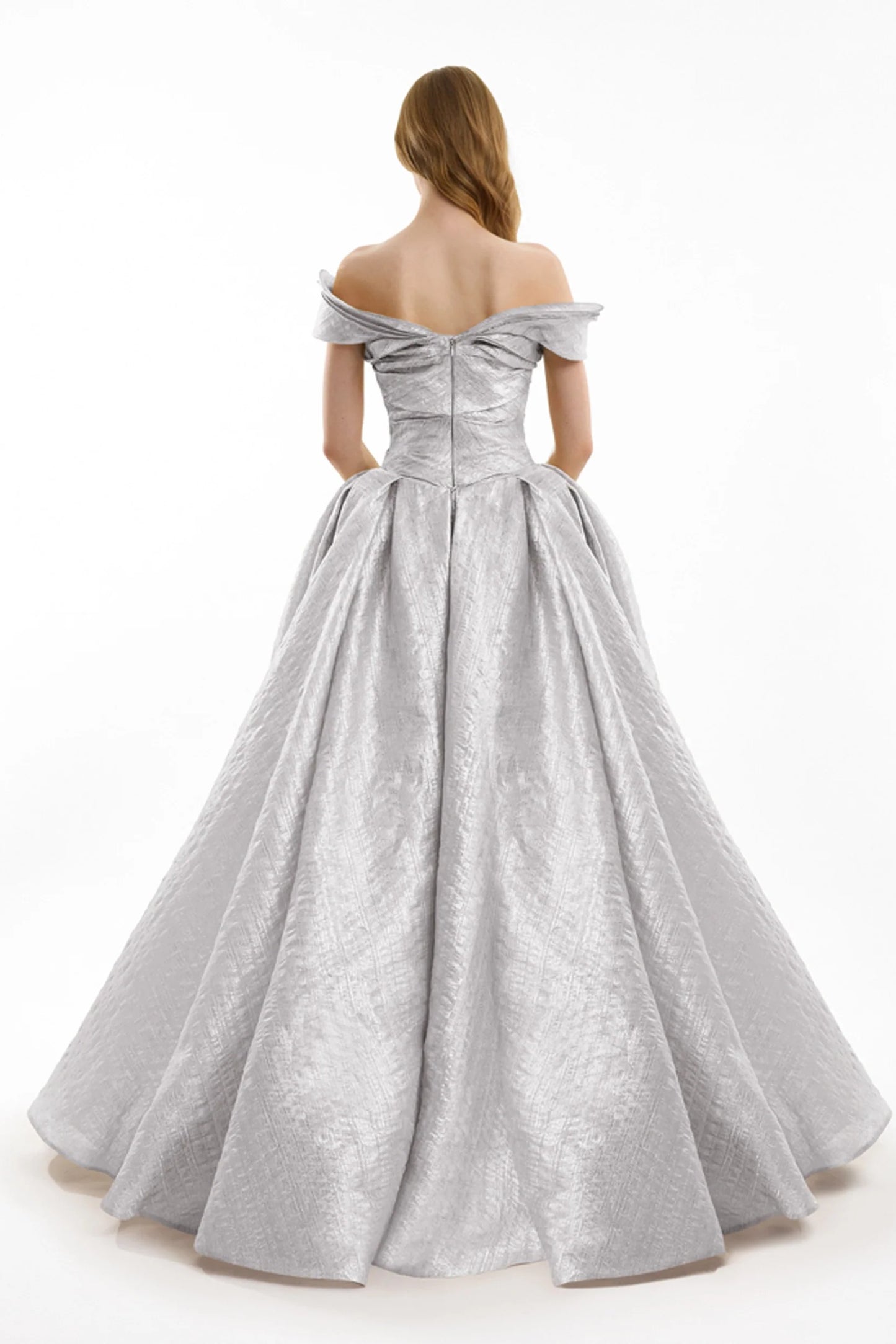 Off-Shoulder Jacquard Dress