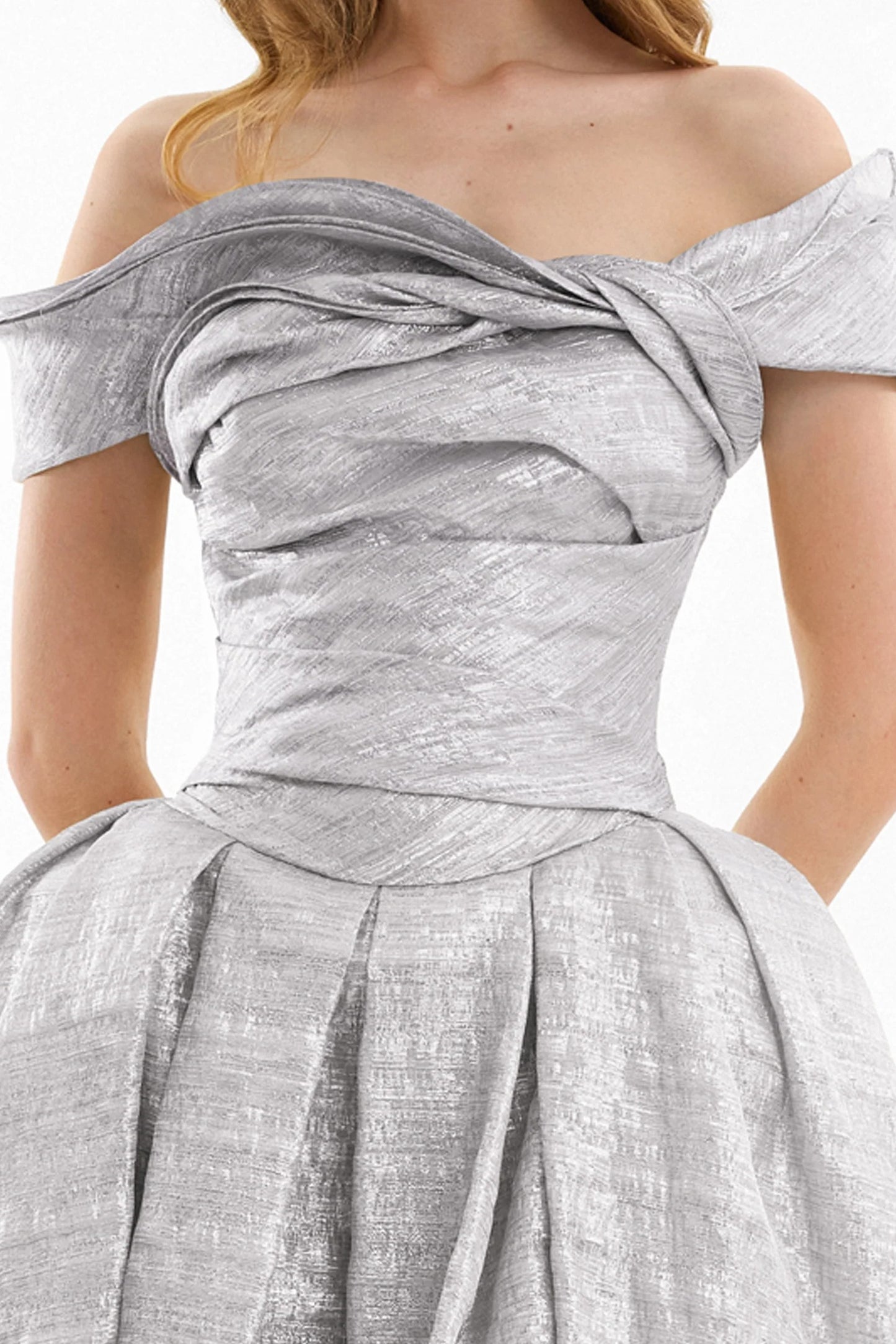 Off-Shoulder Jacquard Dress