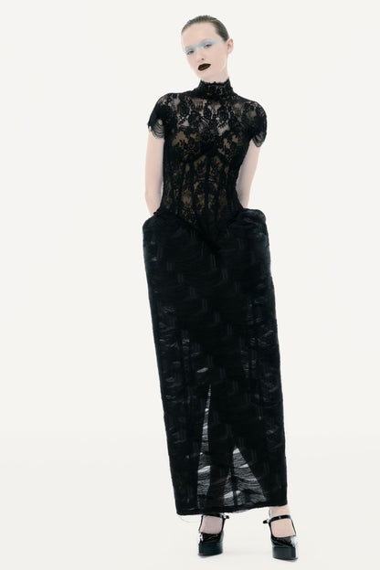 Fringe Corset Dress - Black