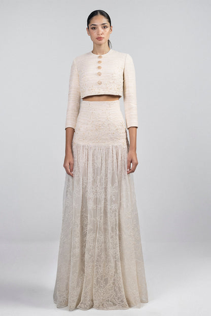 Cropped Jacket Skirt Set