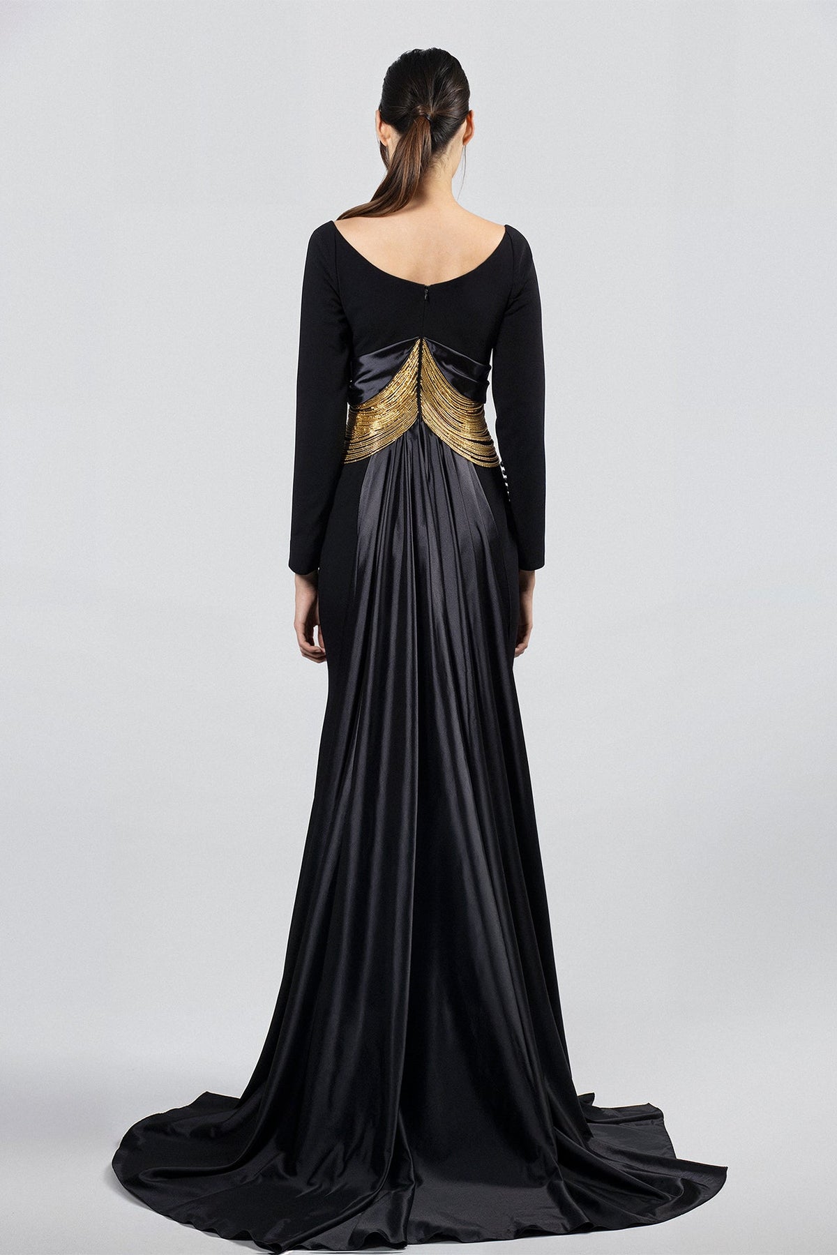 Beaded Chevron Mermaid Gown