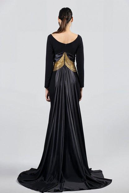 Beaded Chevron Mermaid Gown