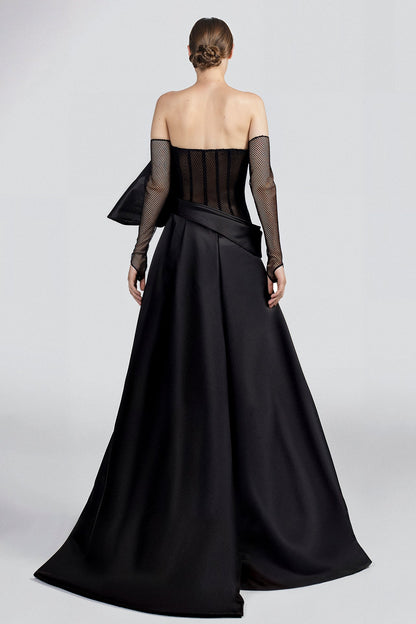 Strapless Corset Bow Gown