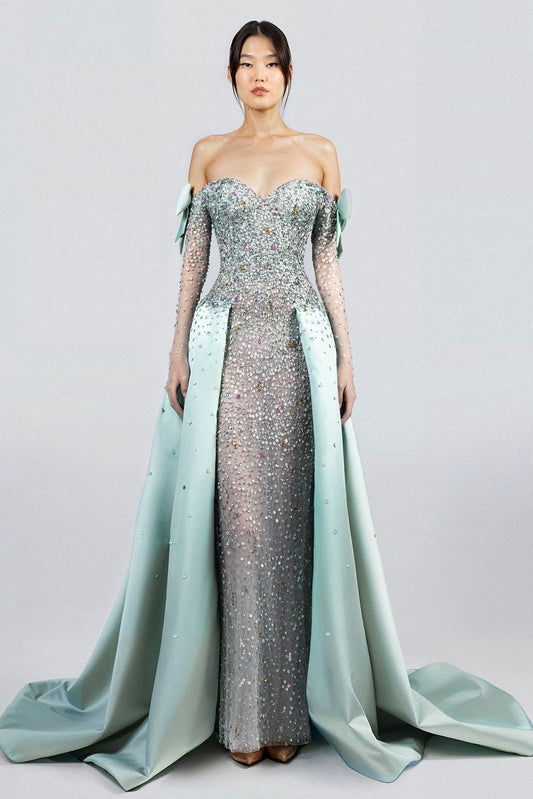 Crystal Sweetheart Overskirt Gown