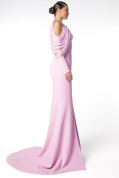 Halter Cold-Shoulder Mermaid Gown