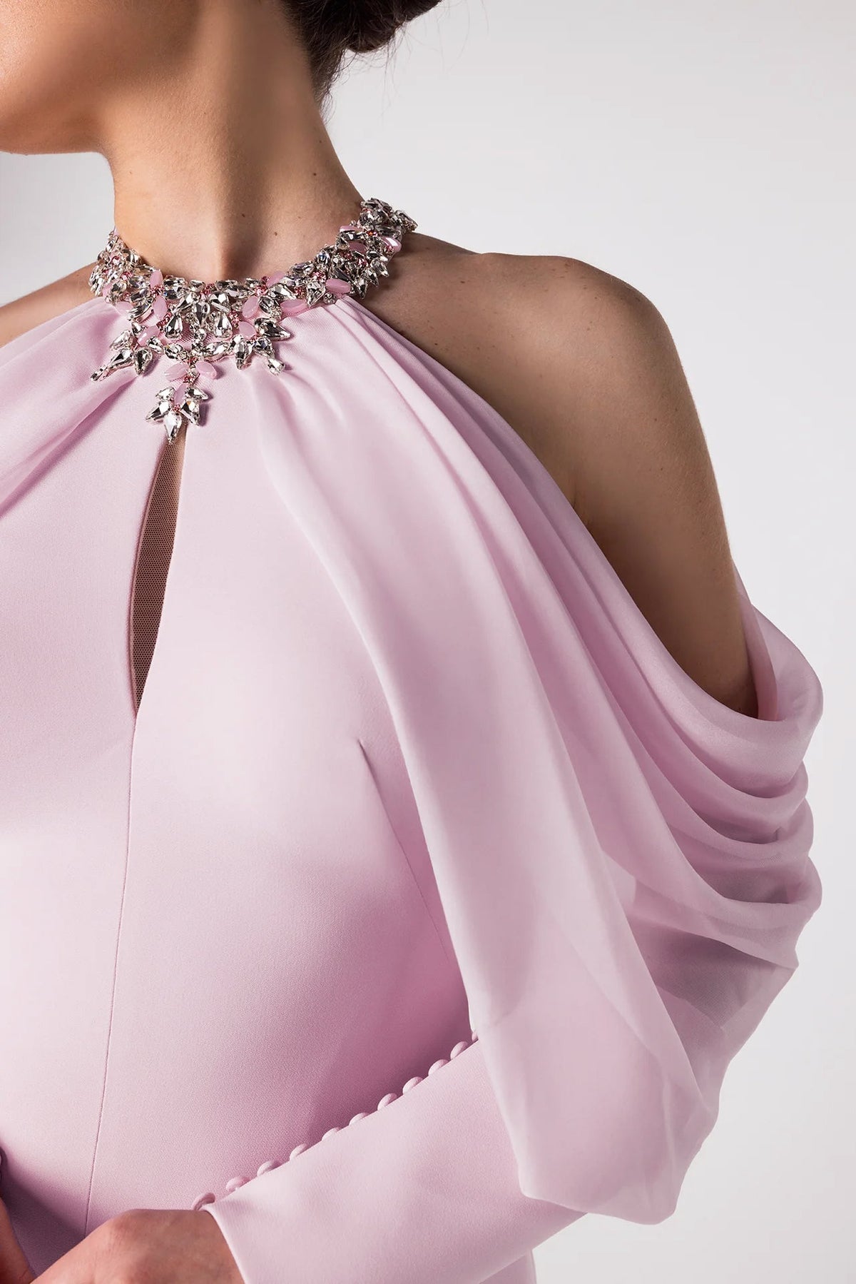 Halter Cold-Shoulder Mermaid Gown