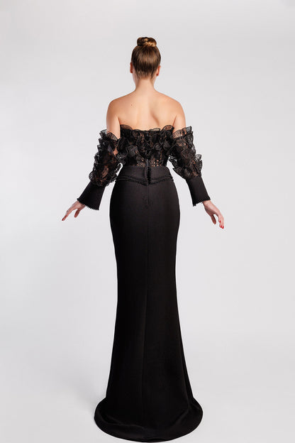 Off-Shoulder Petal Mermaid Gown