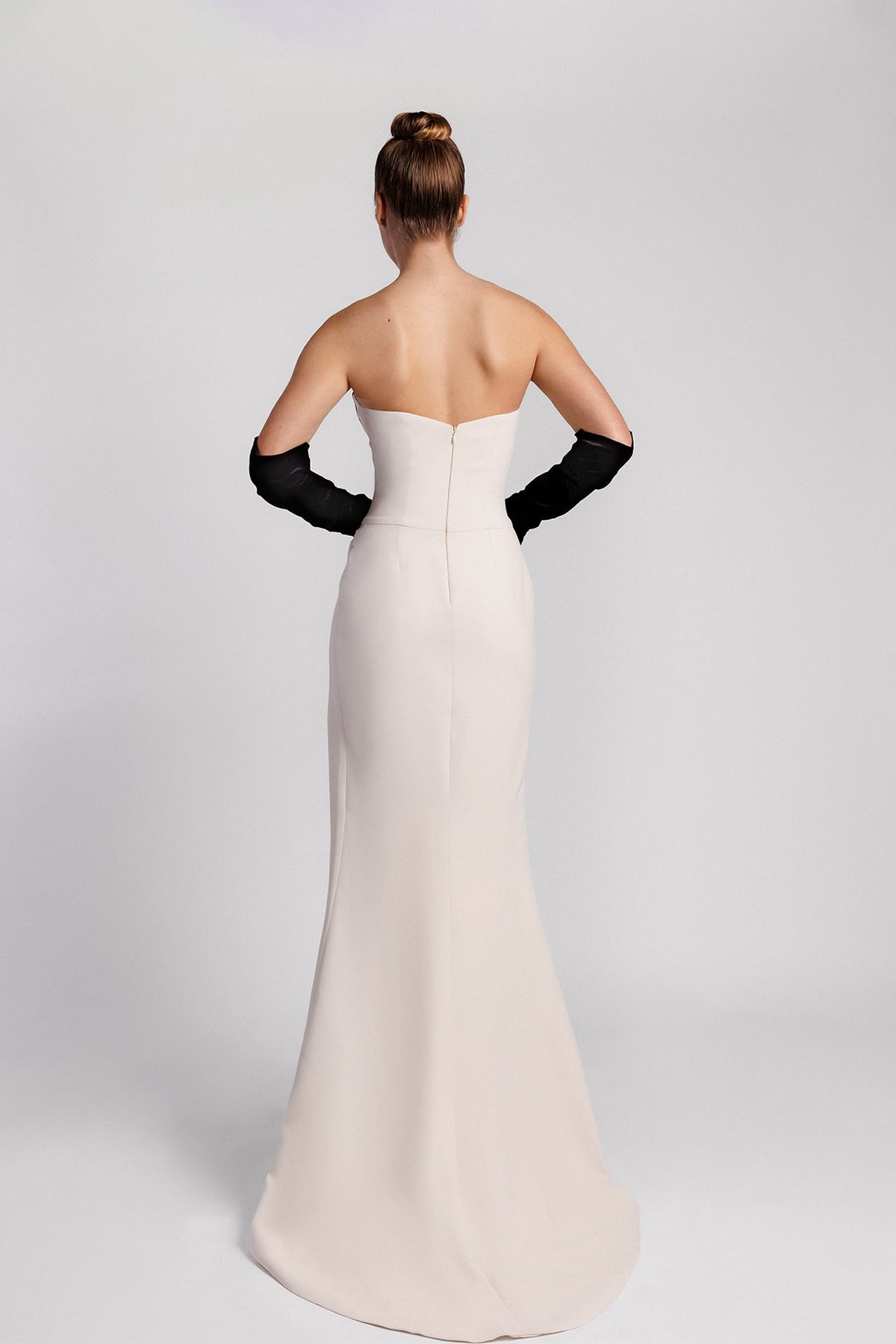 Strapless Crystal Velvet Gown