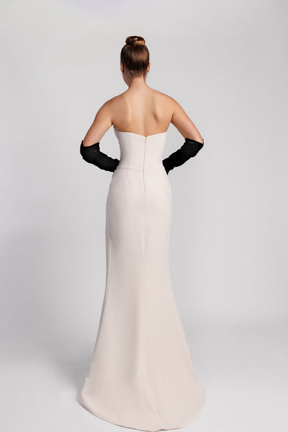 Strapless Crystal Velvet Gown