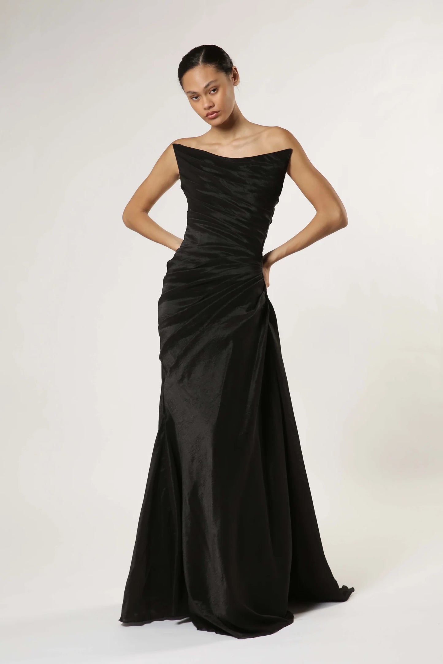 Draped Organza Gown