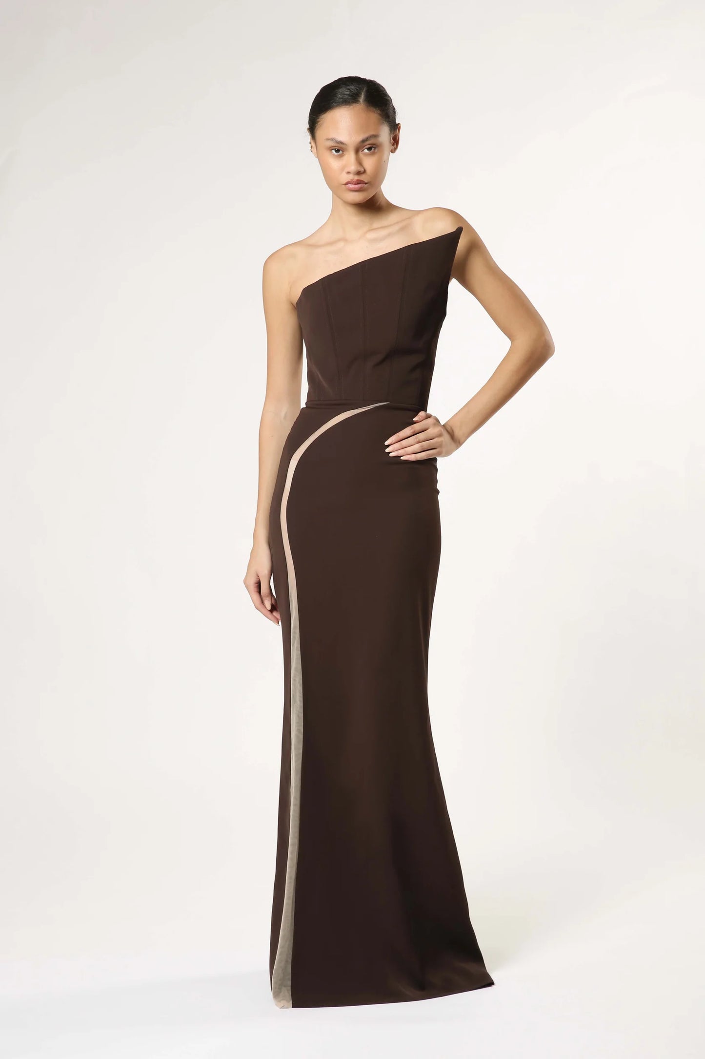 Strapless Crepe Gown