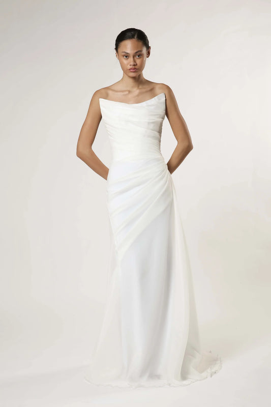 Draped Organza Gown