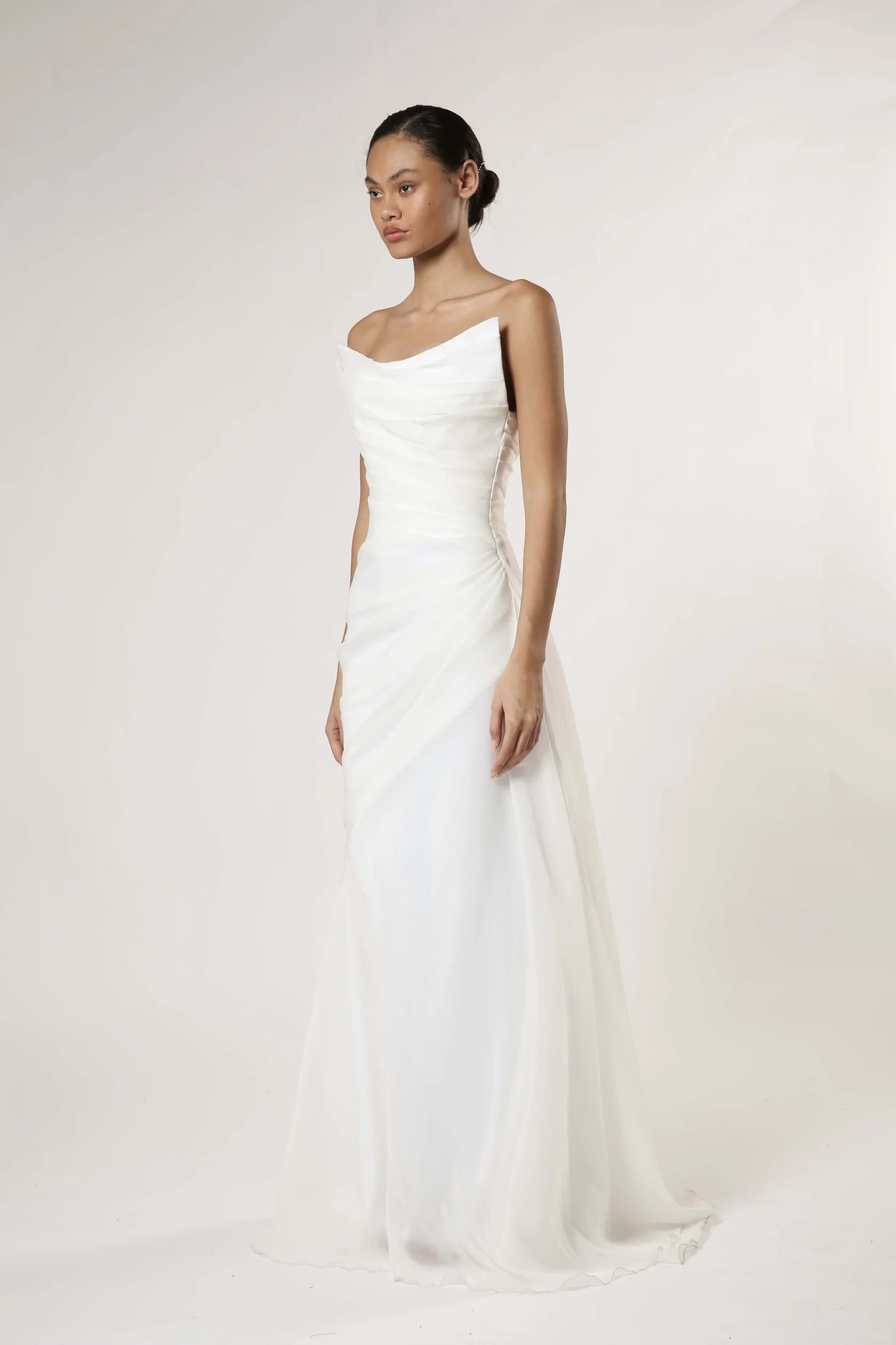 Draped Organza Gown