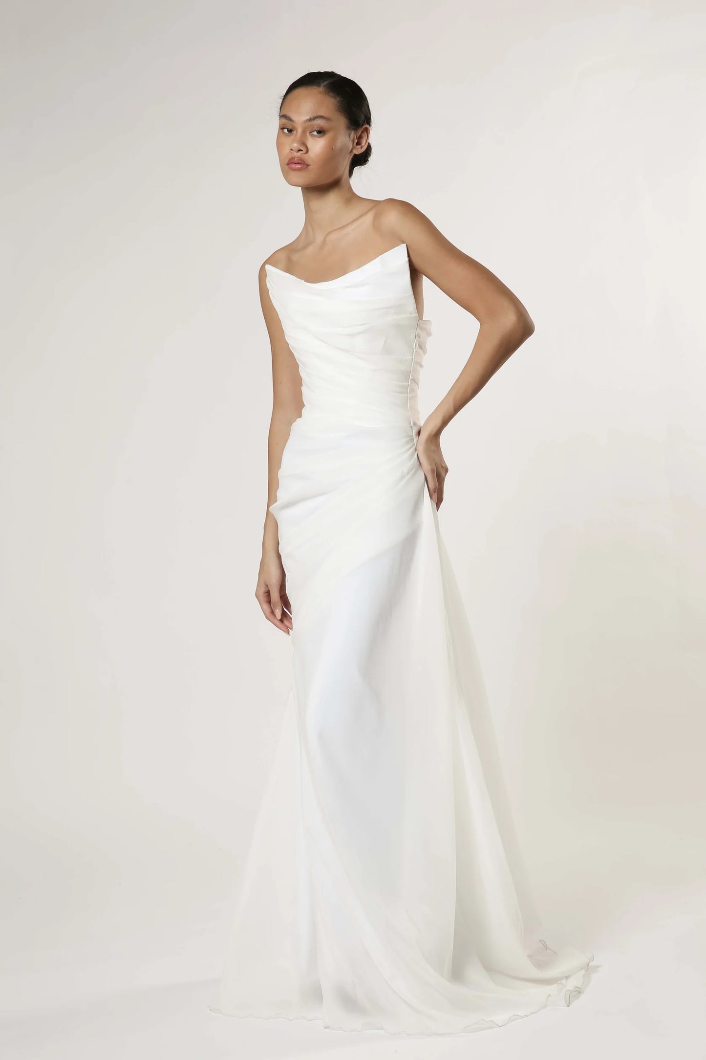 Draped Organza Gown