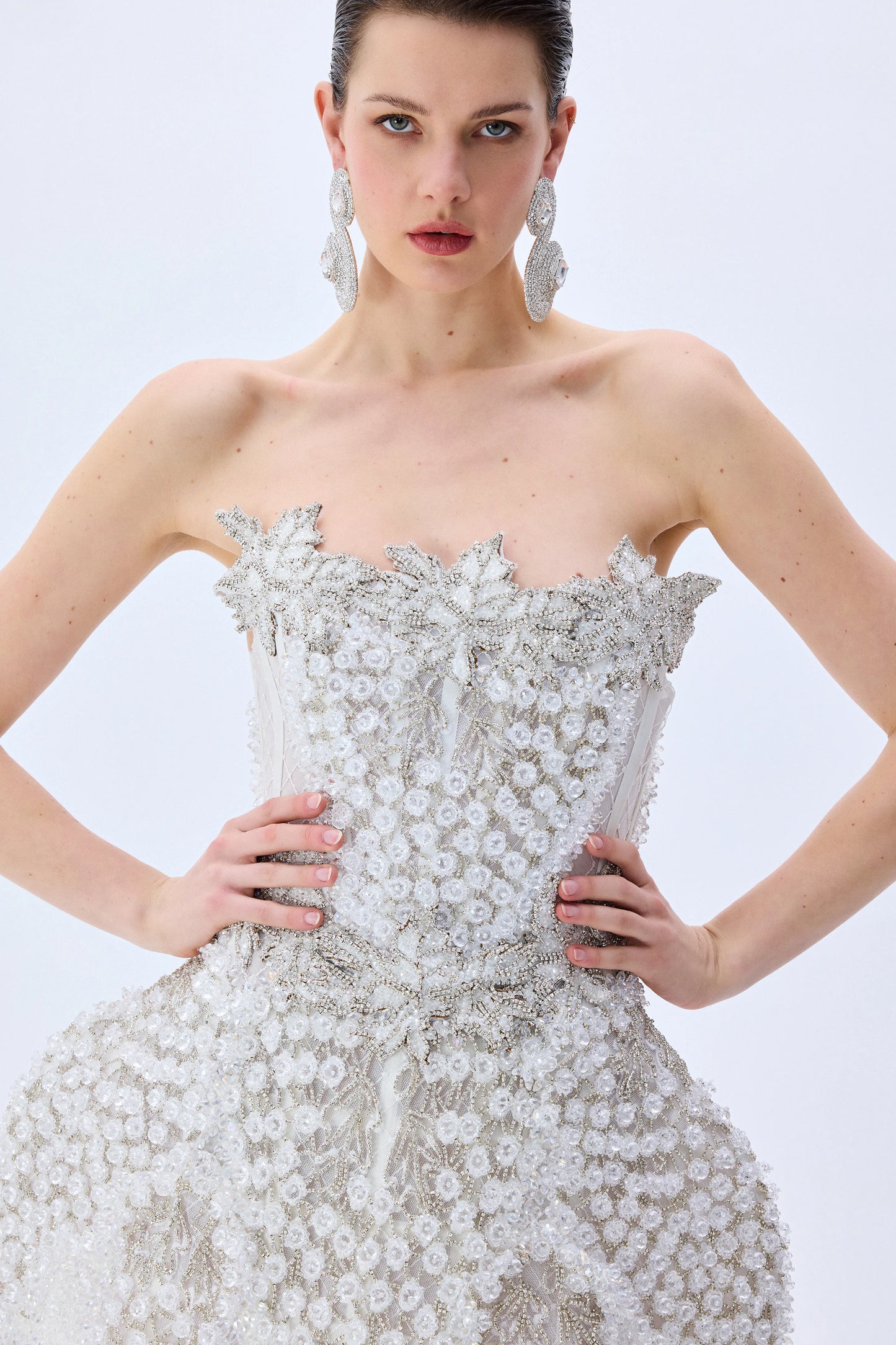 Grape Embroidered Structural Mini Dress