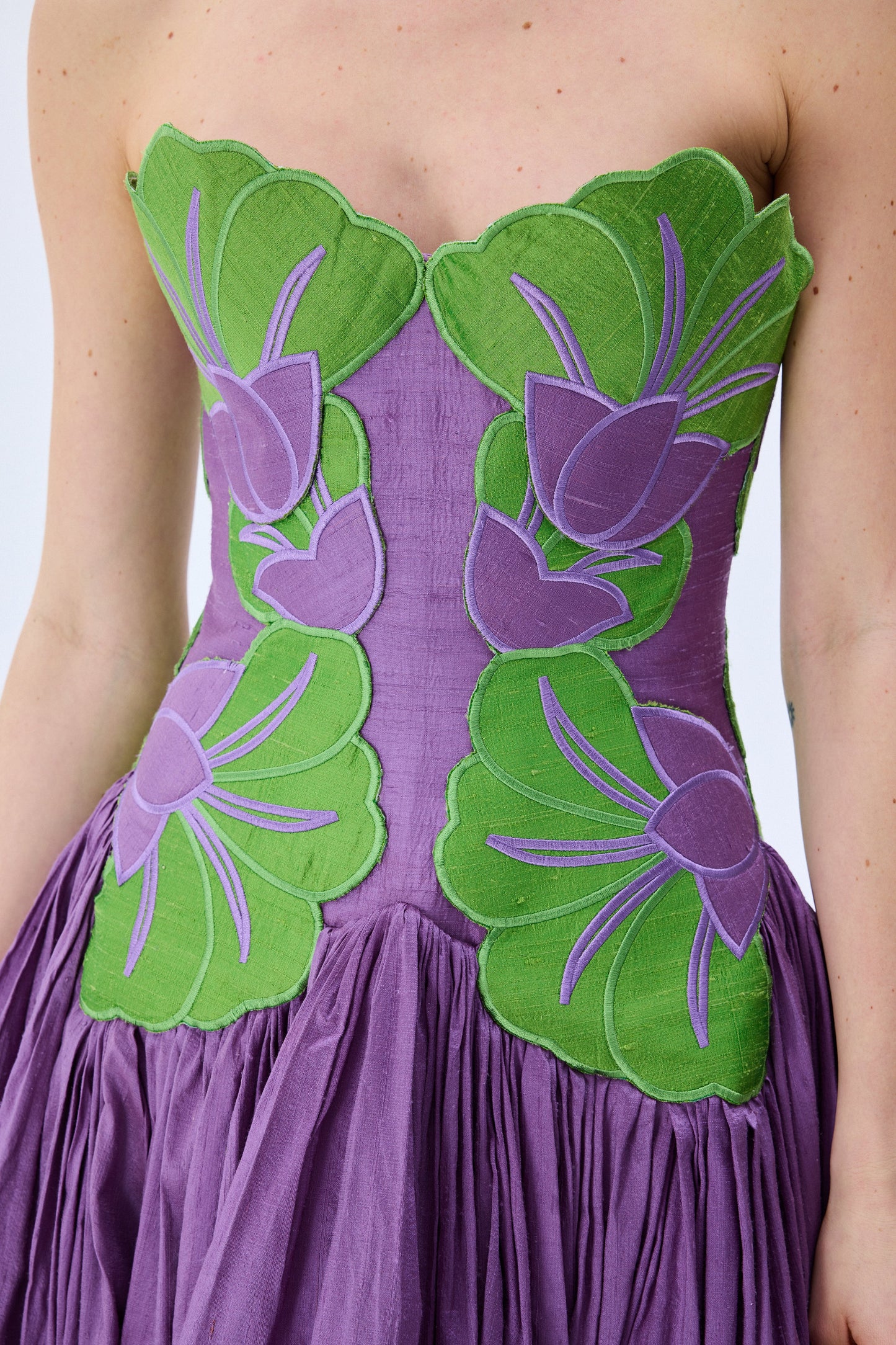 Royal Purple Silk Shantung Ball Gown