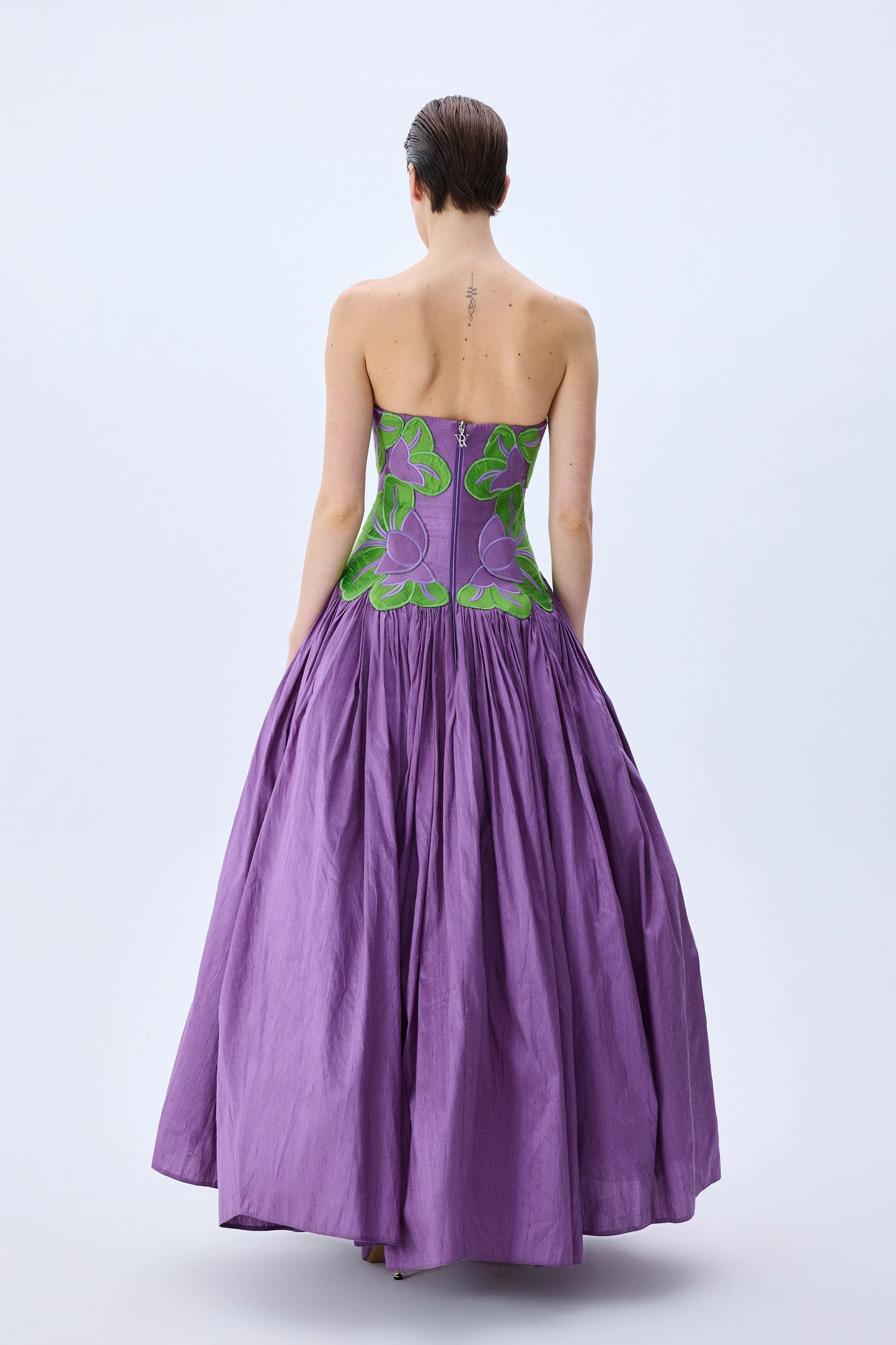 Royal Purple Silk Shantung Ball Gown