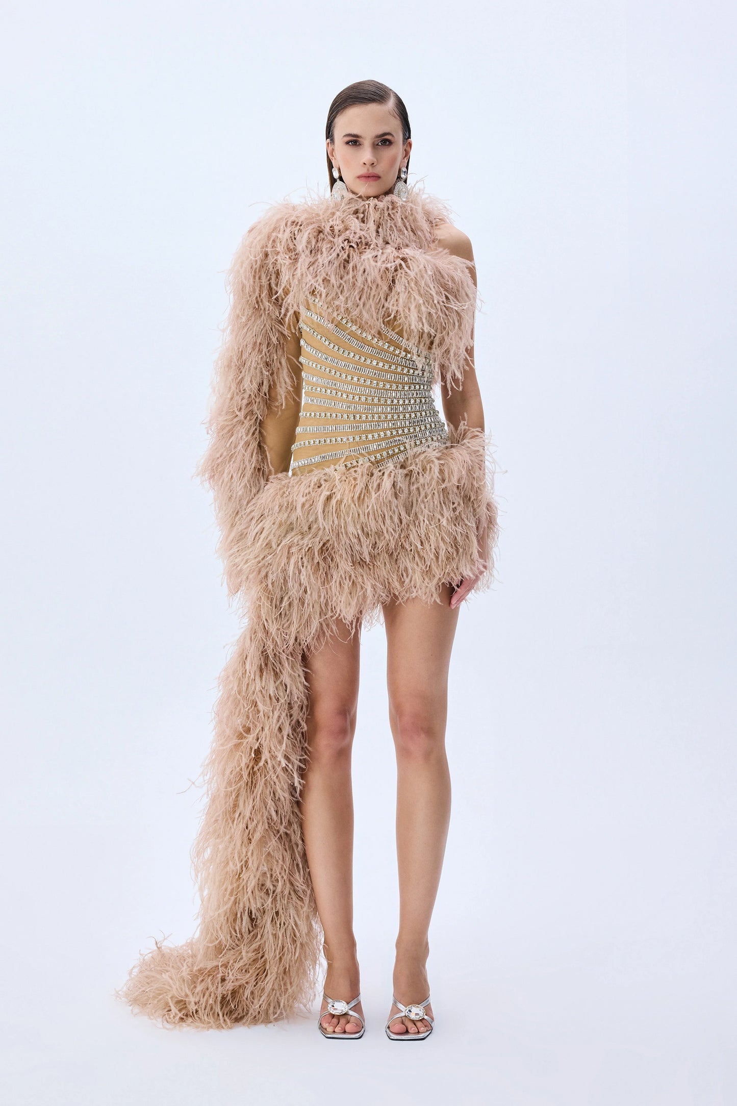 Tulle One Shouldered Mini Dress