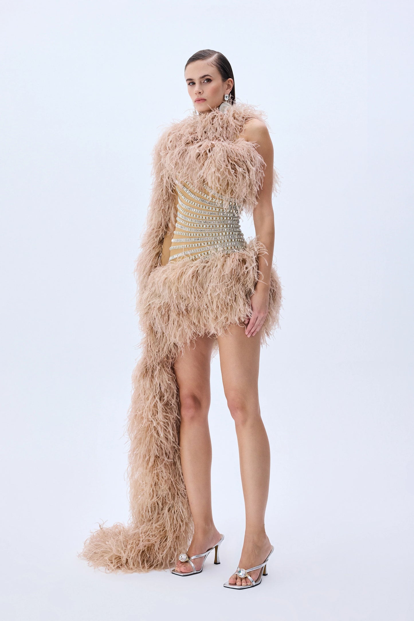 Tulle One Shouldered Mini Dress