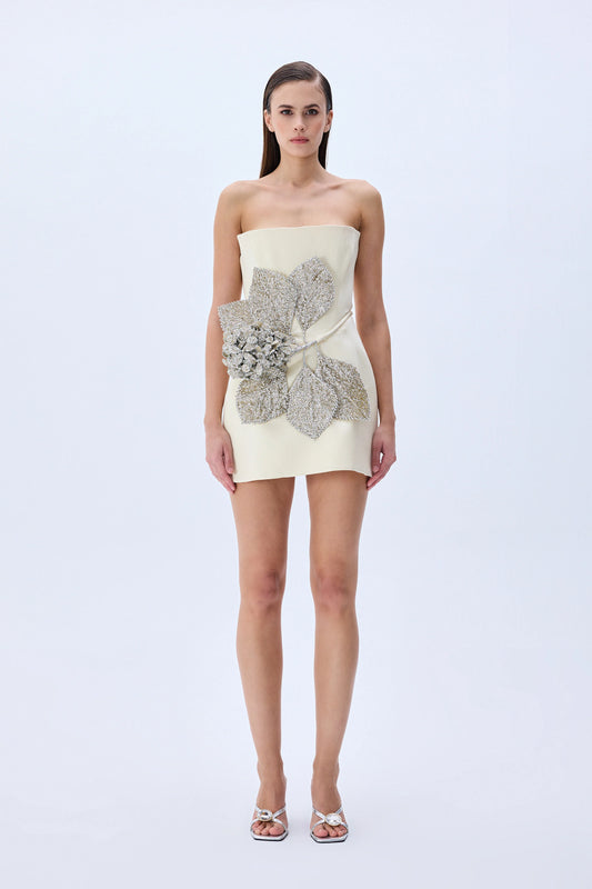 Ivory Shantung Mini Dress
