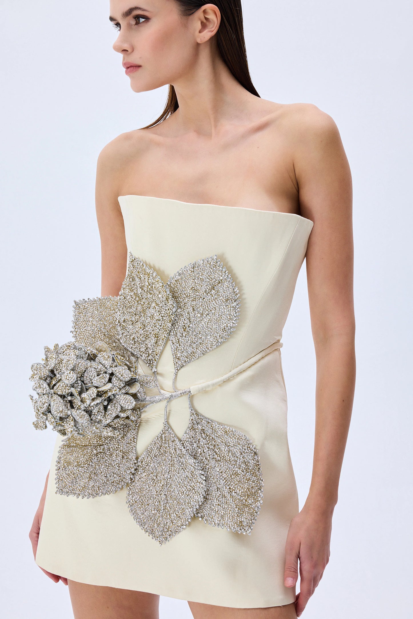 Ivory Shantung Mini Dress
