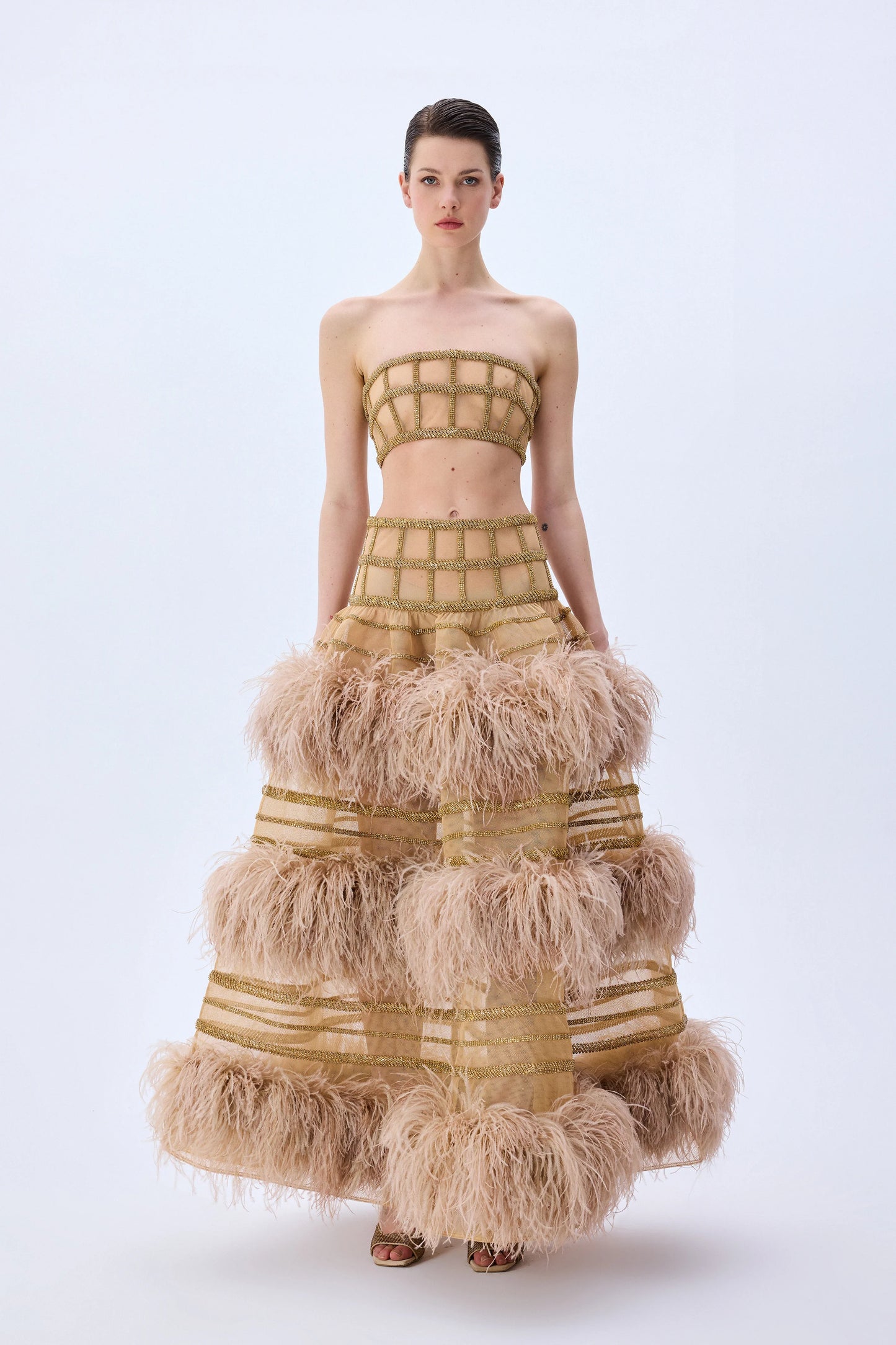 Gold Crystal Chain Corset