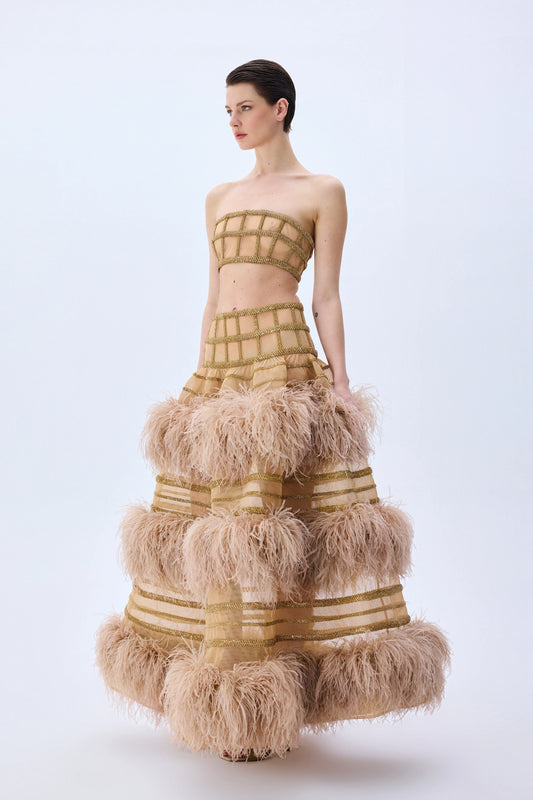 Gold Crystal Chain Corset
