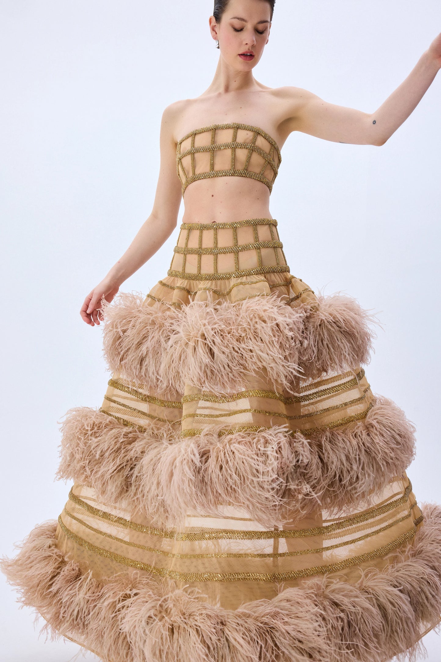 Gold Crystal Chain Corset