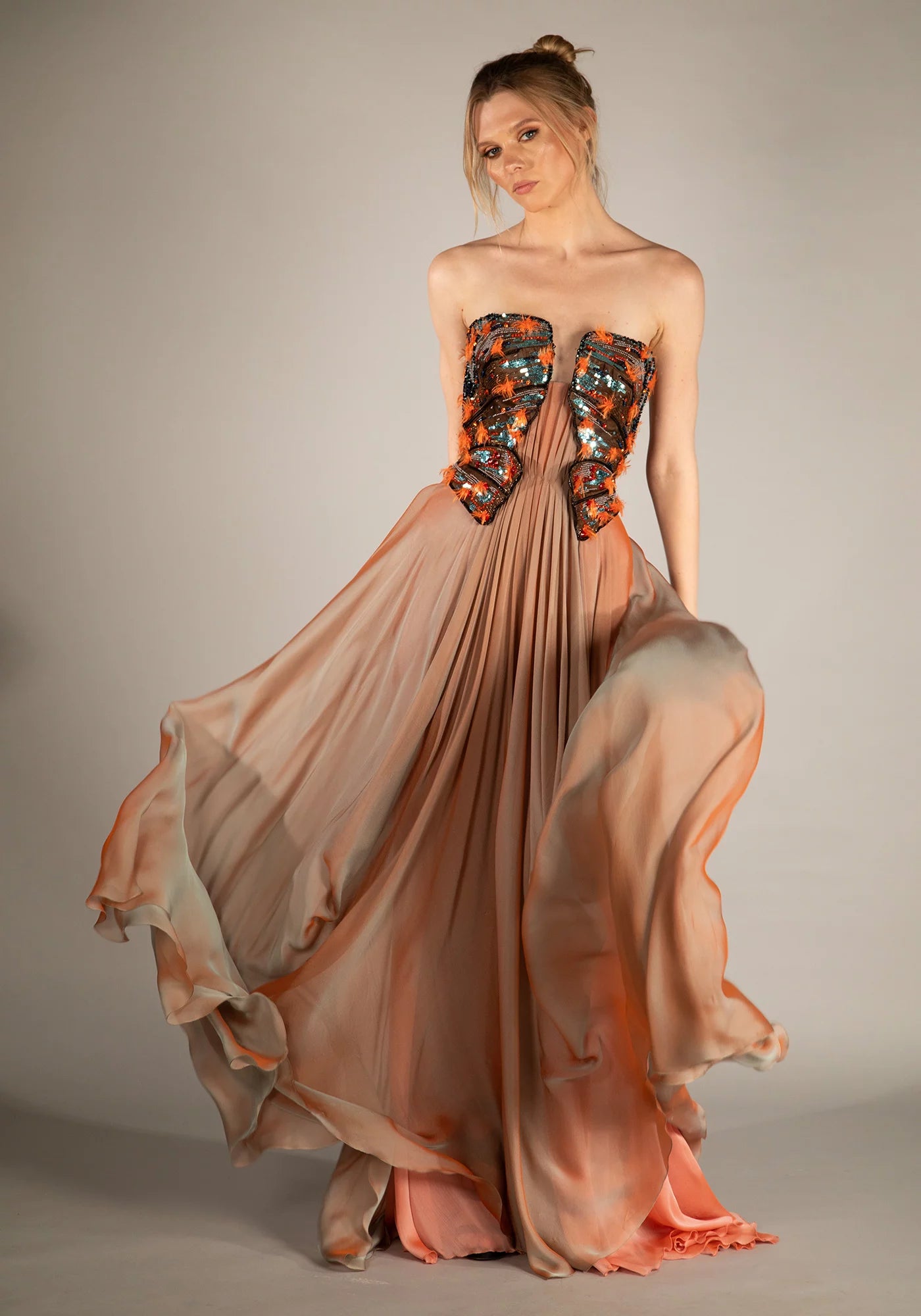 Strapless Chiffon Dress
