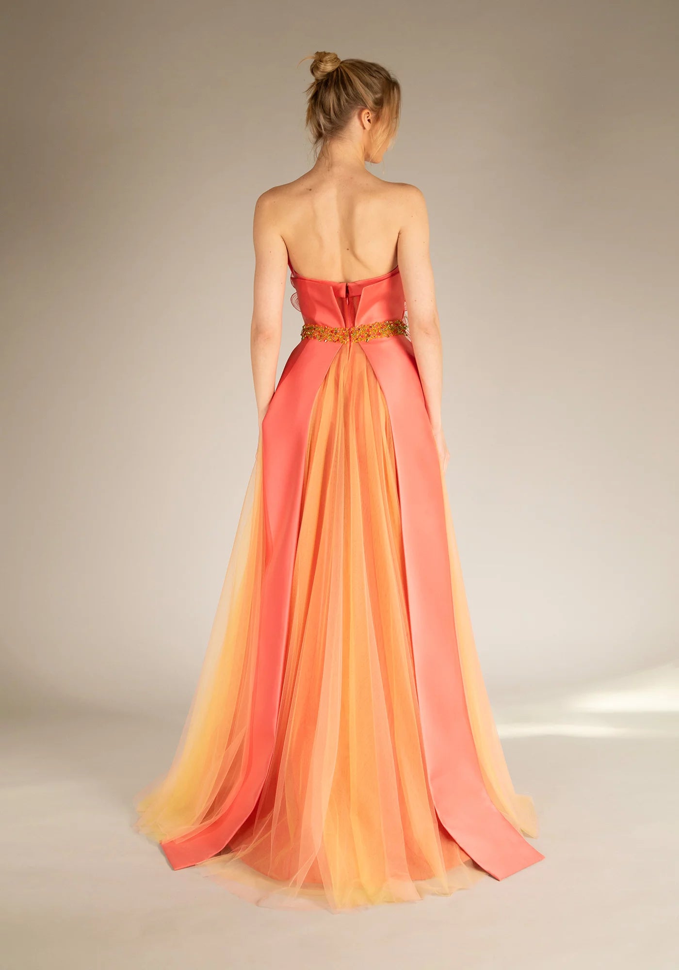Strapless Silk Satin Dress