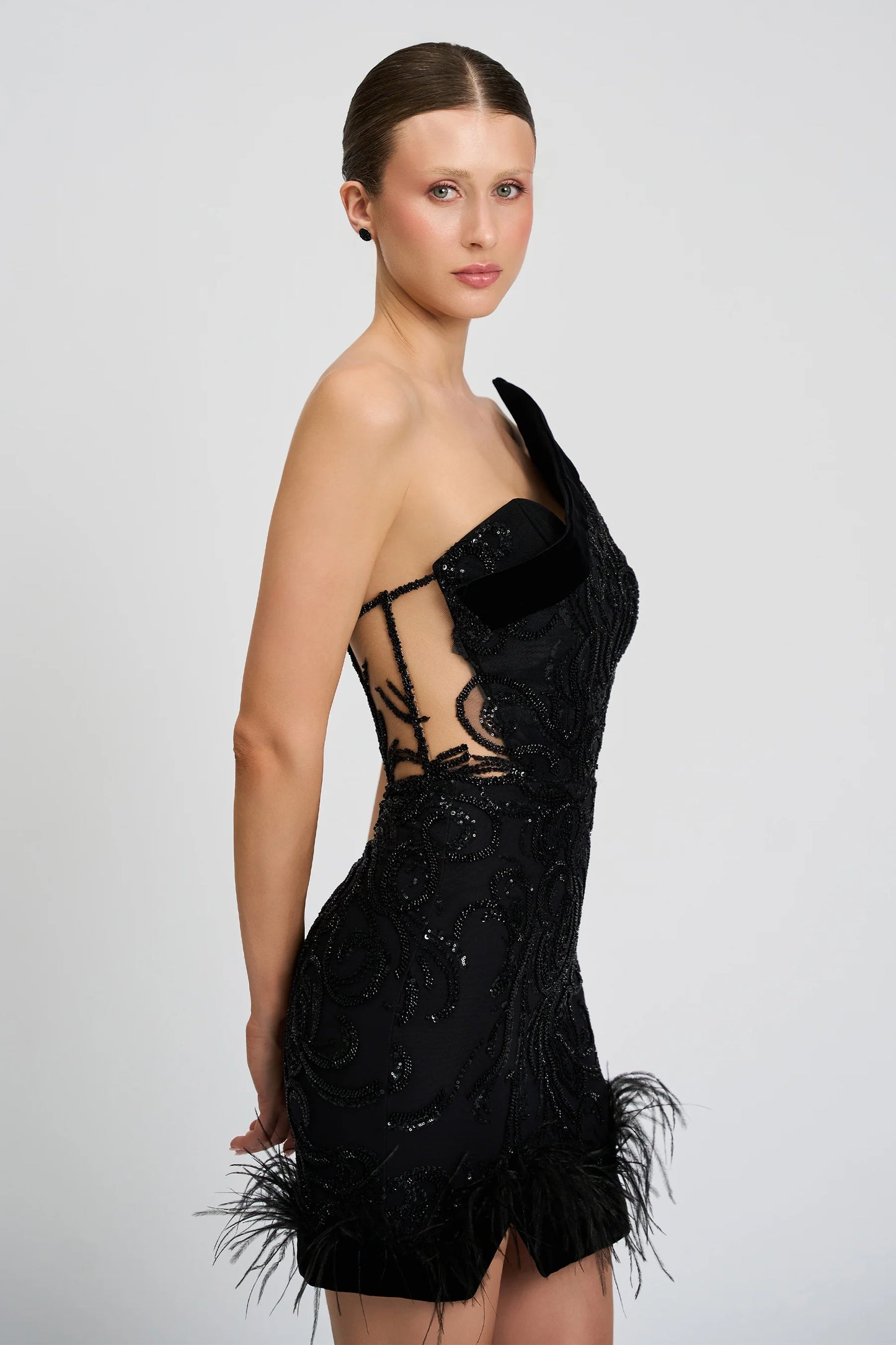 Italian Embroidered Velvet Cocktail Dress