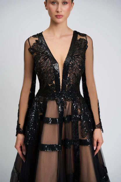 Sequin Midi Cocktail Dress