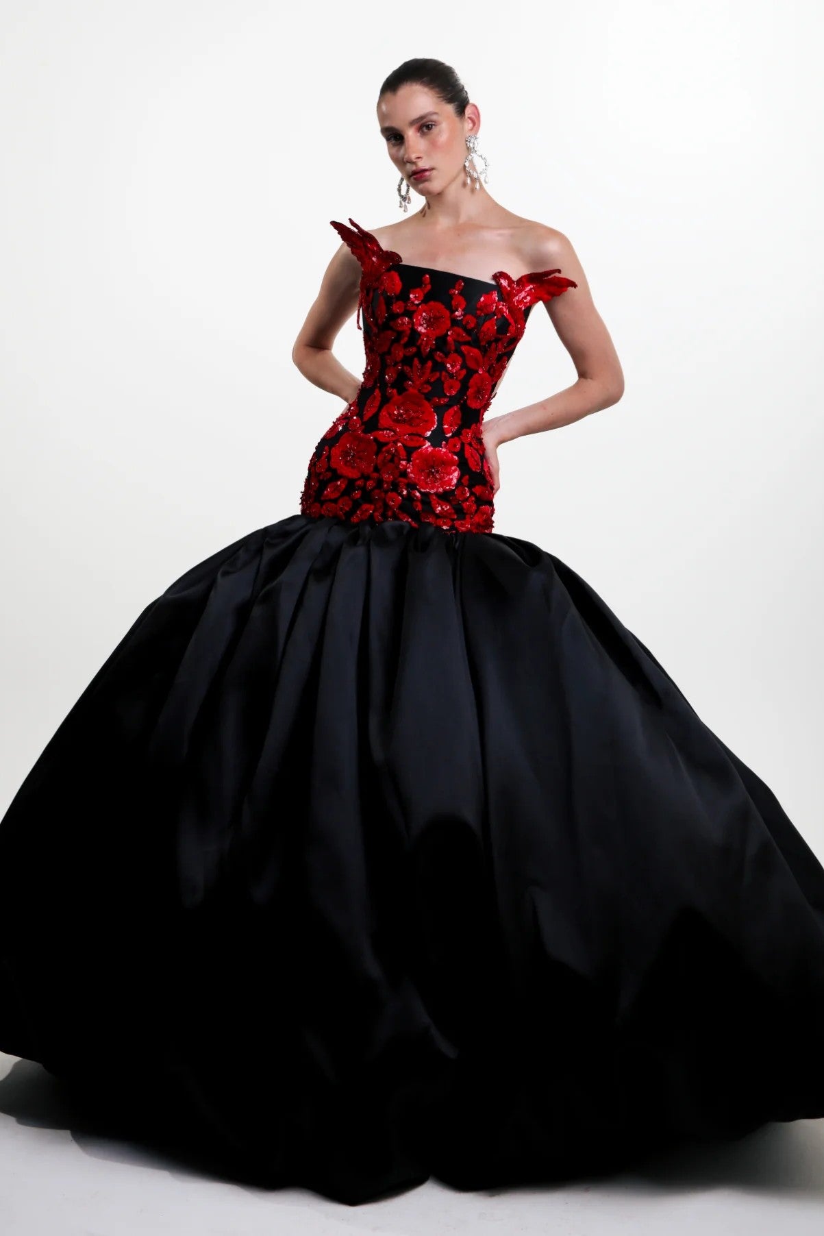 Floral Embroidered Ball Gown