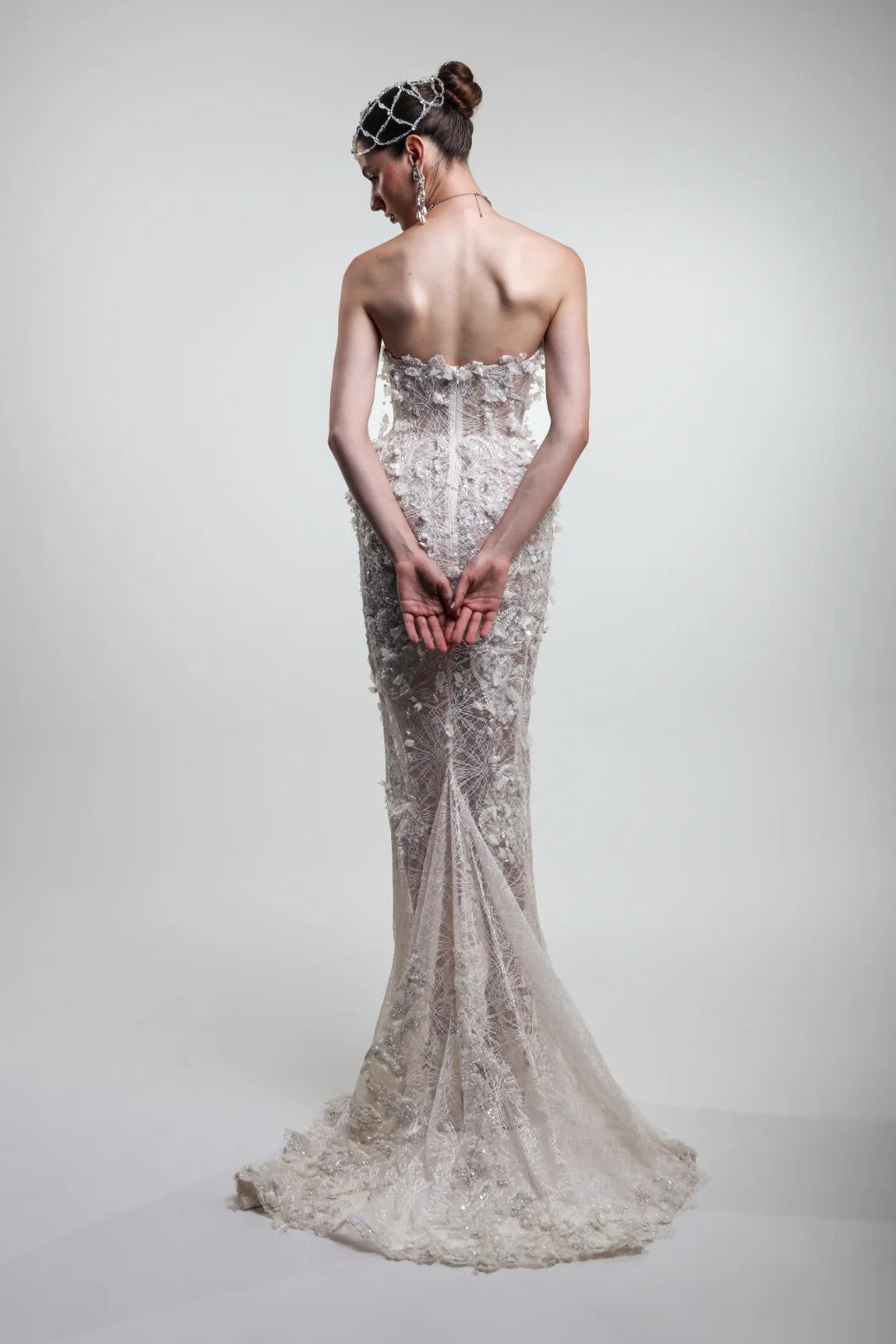 3D Applique Mermaid Gown