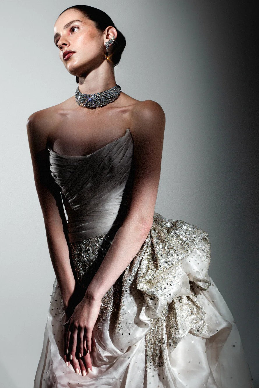 Strapless Beaded Gown