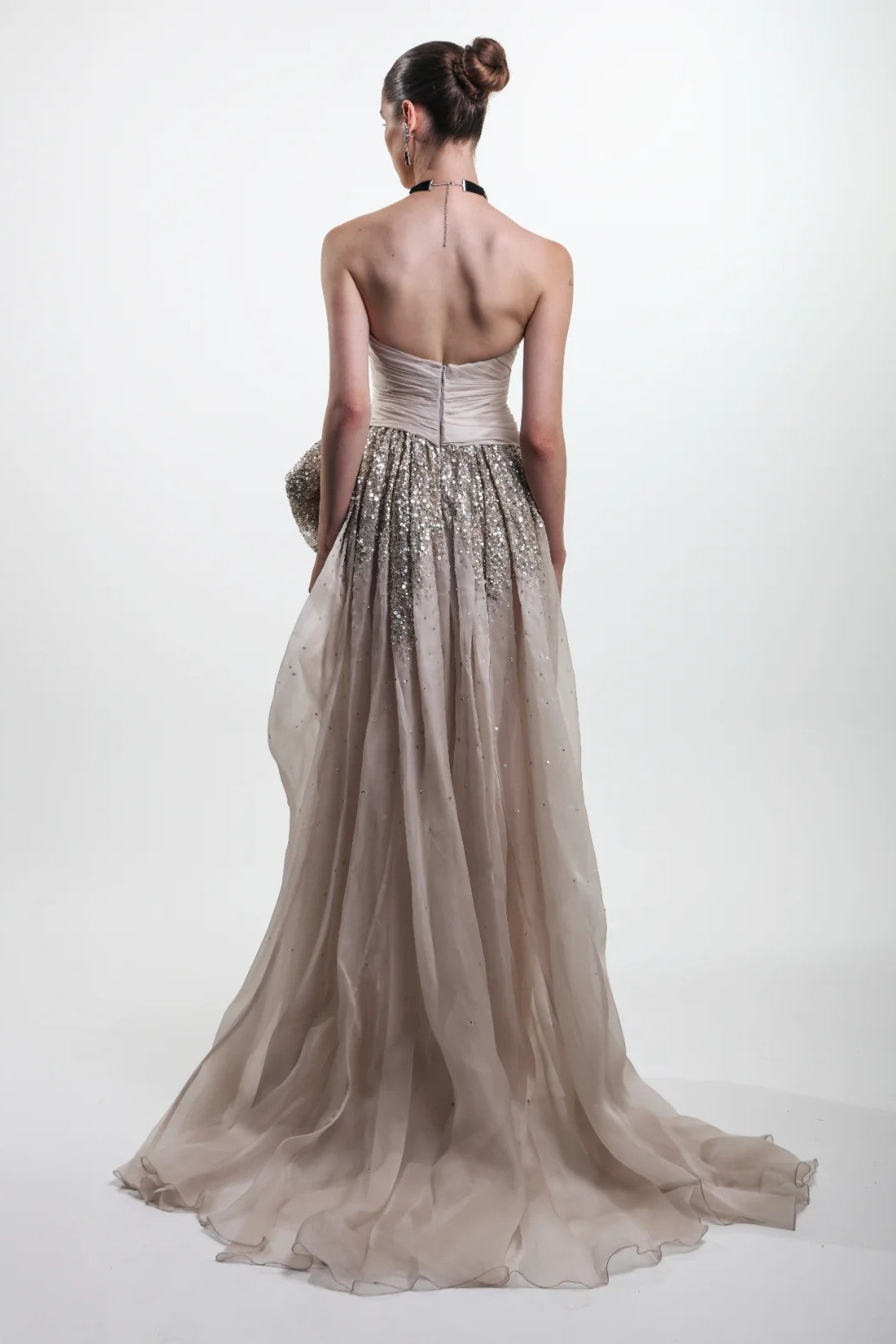 Strapless Beaded Gown