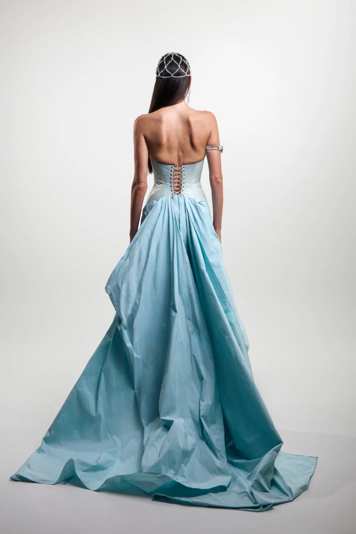 Strapless Corset Gown with Overskirt