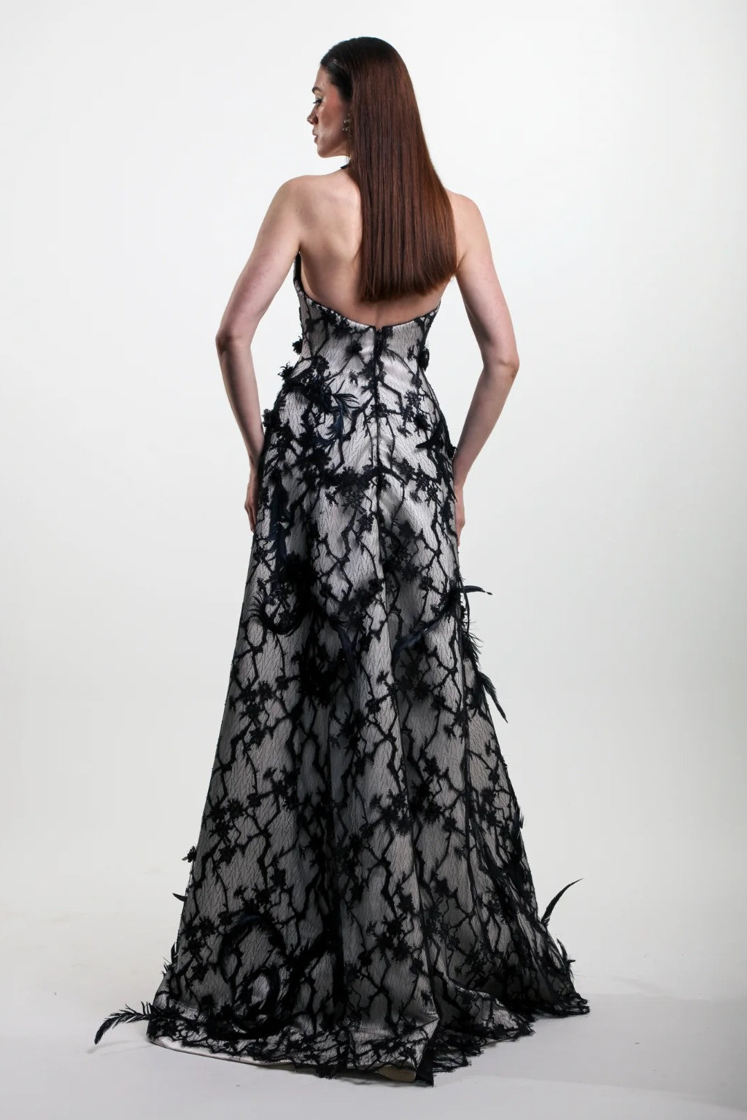 Silk Lace Embroidered Gown