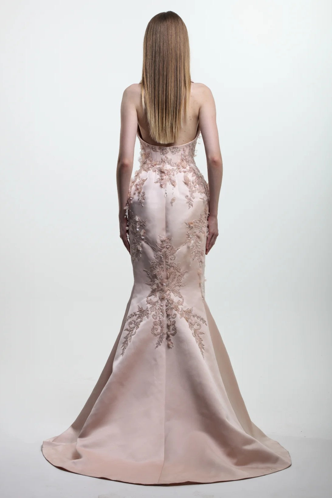 Embroidered Mermaid Coat Gown
