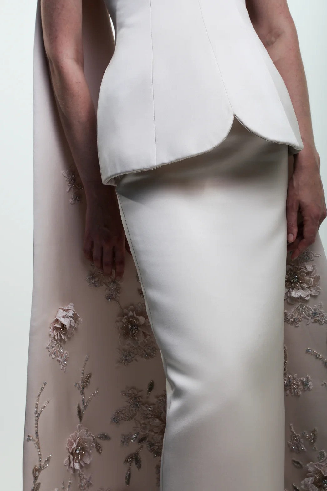 Peplum Midi Dress with Cape