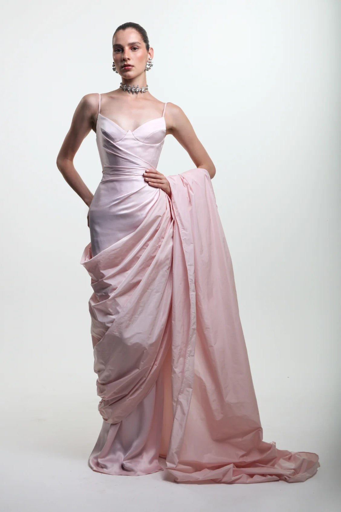 Sleeveless Draped Gown