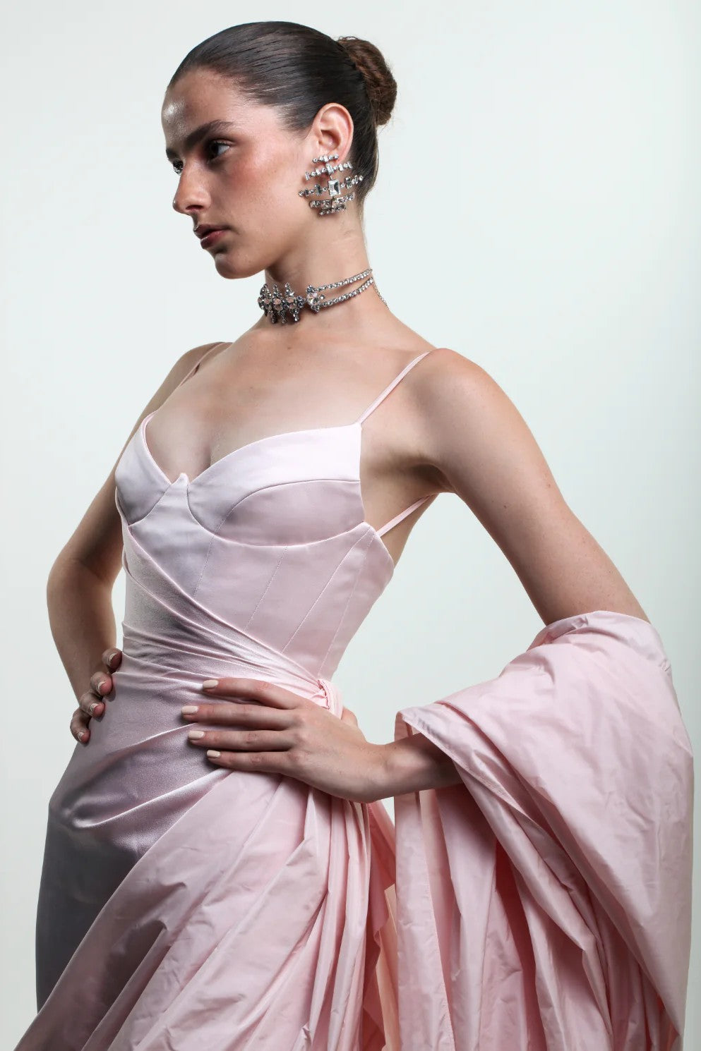 Sleeveless Draped Gown