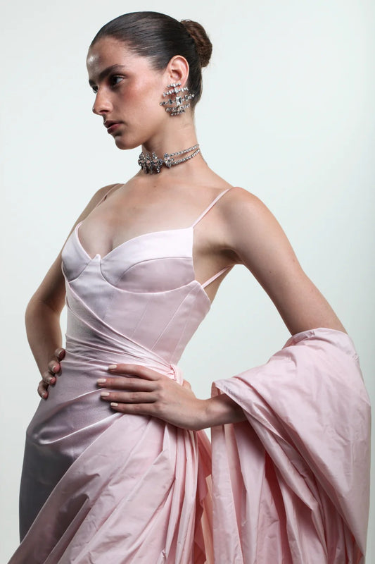 Sleeveless Draped Gown