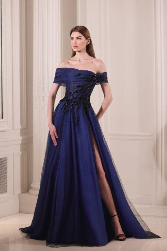Off-Shoulder A-line Gown