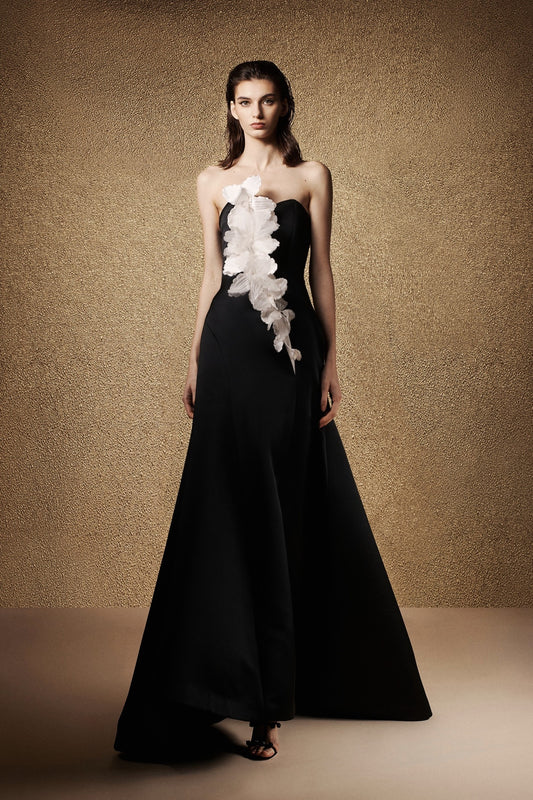 Black Iris Cascade Gown
