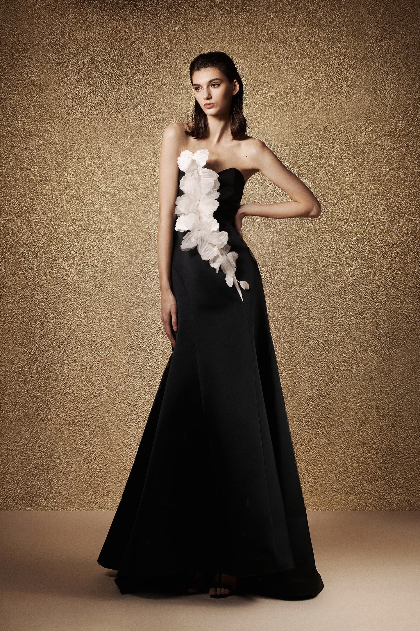Black Iris Cascade Gown