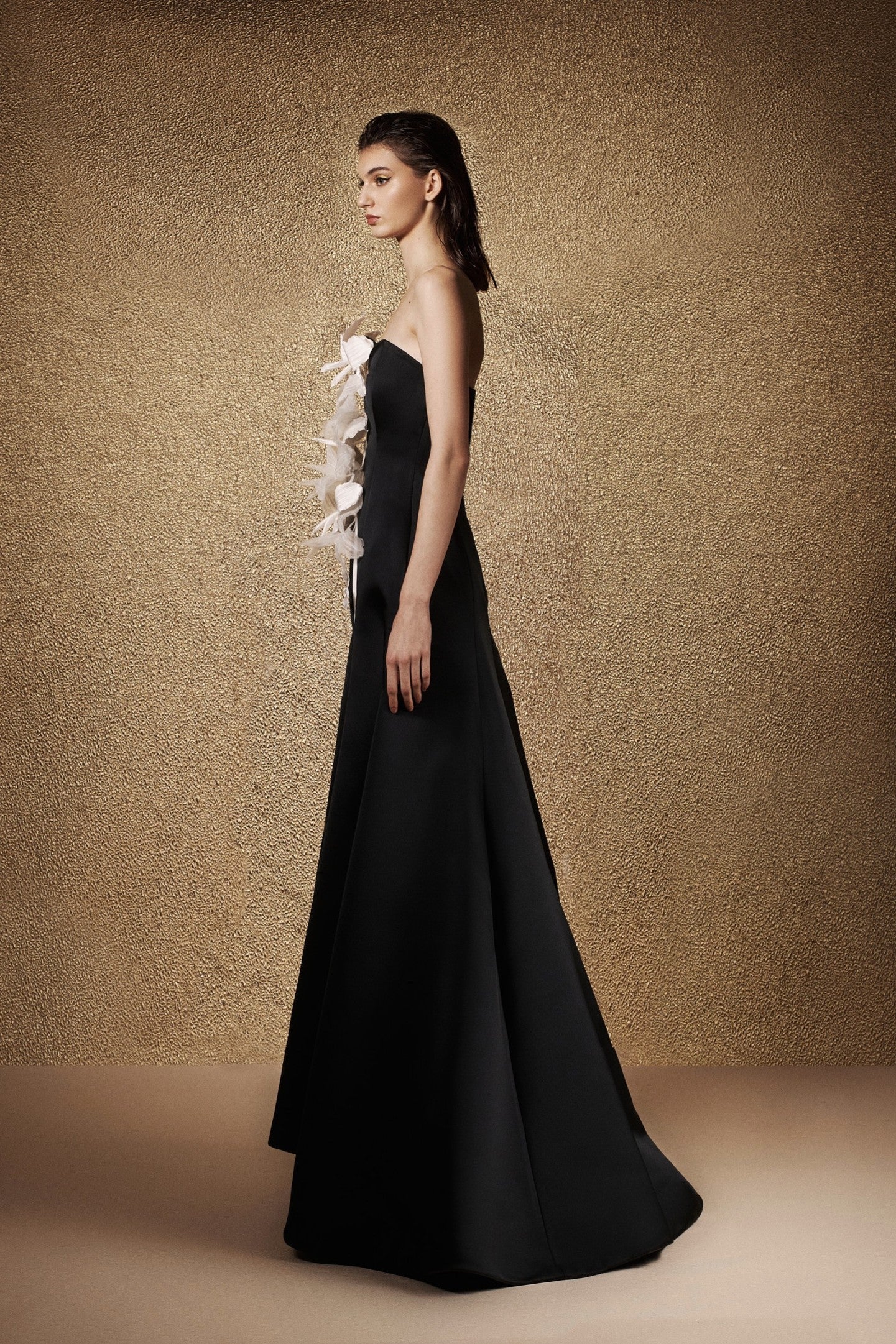 Black Iris Cascade Gown